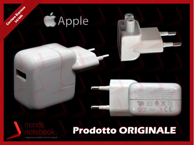 Alimentatore USB Originale APPLE (5,1V 2,1A 12W)