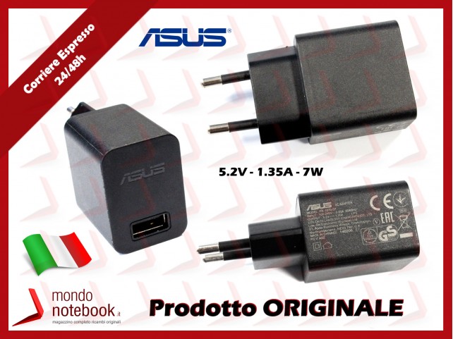 Alimentatore USB Originale ASUS (5,2V 7W 1,35A) 2P EU (NERO)
