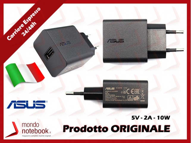 Alimentatore USB Originale ASUS (5V 10W 2A) 2P EU (NERO)