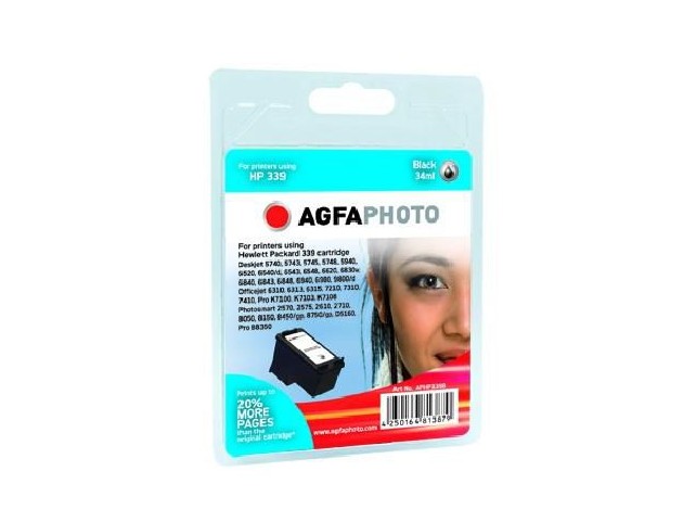 AgfaPhoto Ink Black, HP No. 339  Pages 860, 34ml