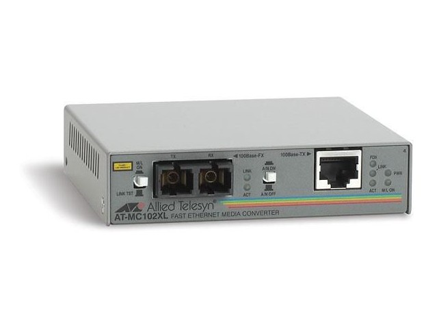 Allied Telesis 100TX RJ-45 TO 100FX SC FETH  AT-MC102XL, 100 Mbit/s,