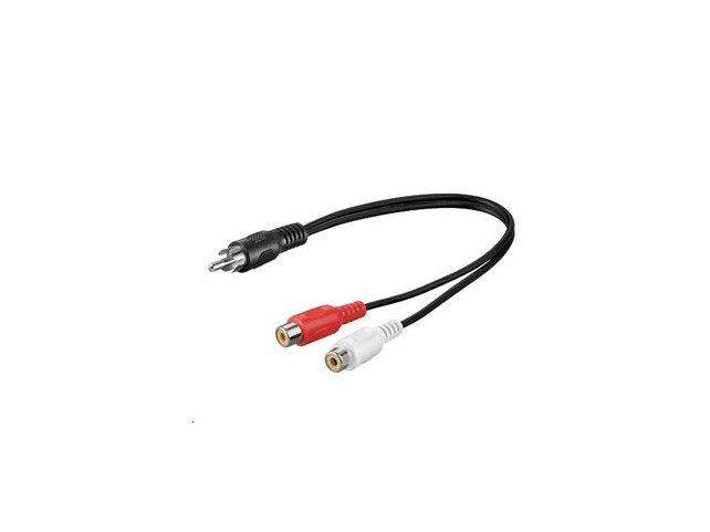 MicroConnect RCA - 2xRCA 0,20m M-F  RCA - 2xRCA, M-F, RCA, 2 x