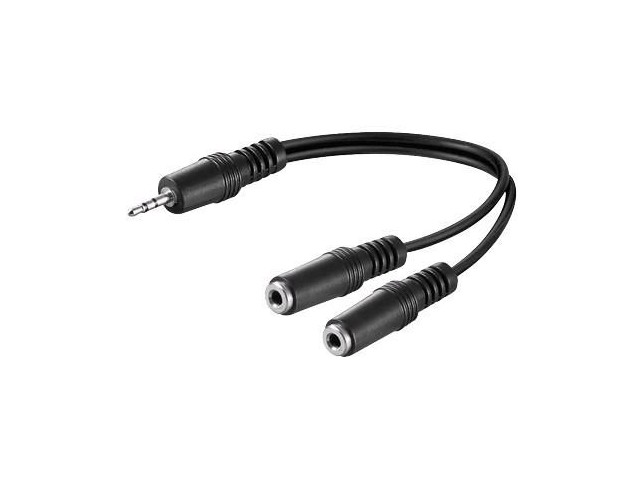 MicroConnect 3.5mm Minijack Y Cable, 0.2m  3.5mm Minijack Y Adapter