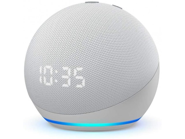 Echo Dot 4 Gen - Bianco, con orologio