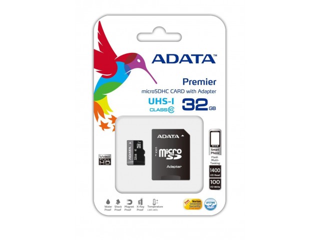 ADATA 32GB MicroSDHC CLASS10  with 1 adaptor