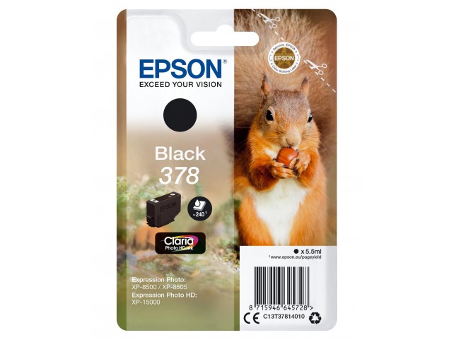 Epson Singlepack Black 378  Claria Photo HD Ink