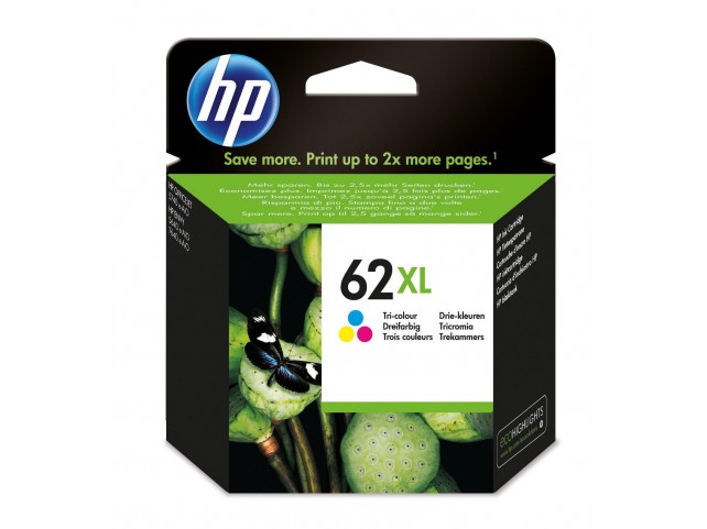 HP Ink C/M/Y, 9ml  No. 62XL High capacity