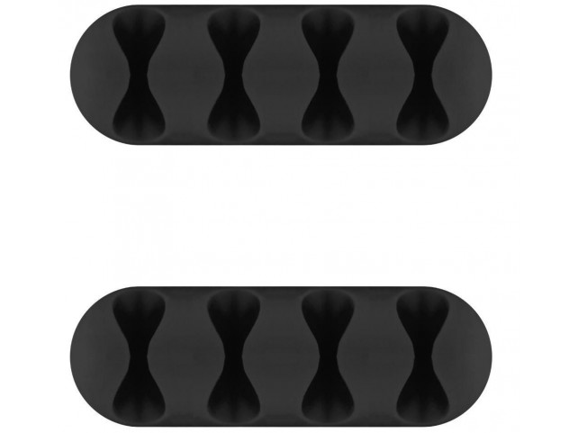 MicroConnect Cable management 4 slot  2pcs Black, 3M adhesive.