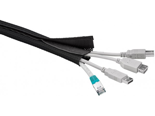 MicroConnect Cablesock W/hook and loop 1,8m  Tube dimameter: 2-4cm Black