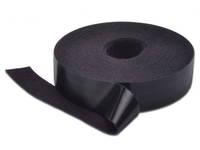 MicroConnect Velcro Tape, 10m, Black  20mm Width