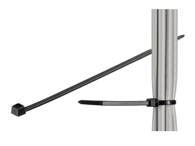 MicroConnect Cable tie 100pcs Black 203mm  X 2,5mm 200mm X 2,5mm, UV