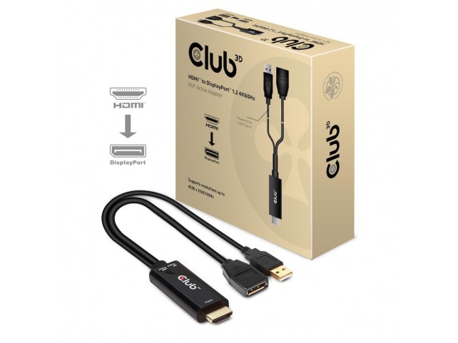 Club3D Hdmi 2.0 To Displayport 1.2  4K60Hz Hdr M/F Active Adapter