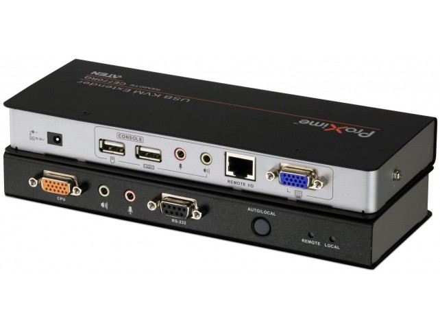 Aten USB KVM Extender, Dual Console  Deskew Function, RS232 port,