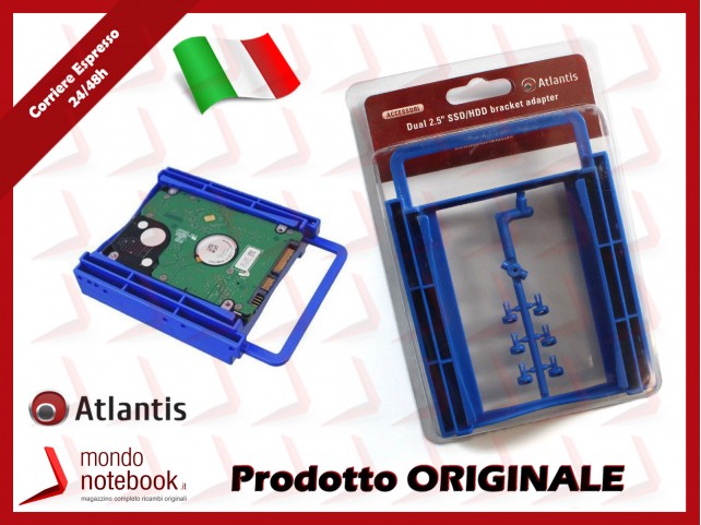 ATLANTIS ADATTATORE DOPPIO PER SSD A06-BRA252A E HDD 2.5 - PLASTICA