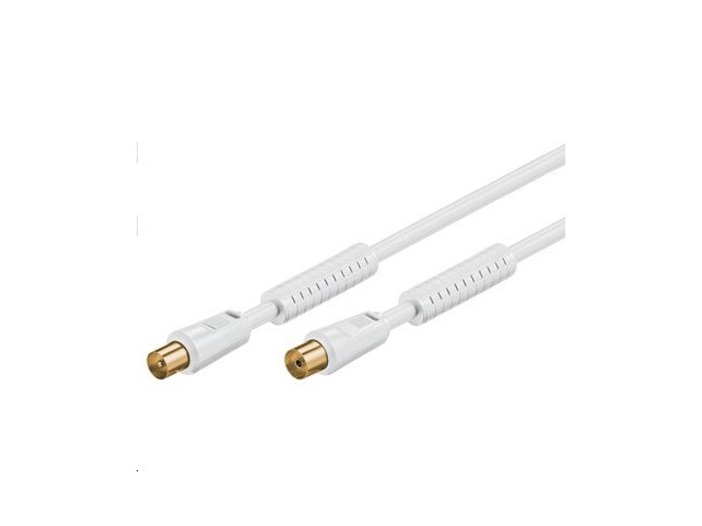MicroConnect Coax M-F 10m White 75 Ohm  With ferritfilters for100HZ TV
