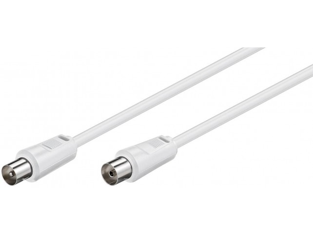 MicroConnect Coax M-F 2.5m White 75 Ohm  Double Shielded