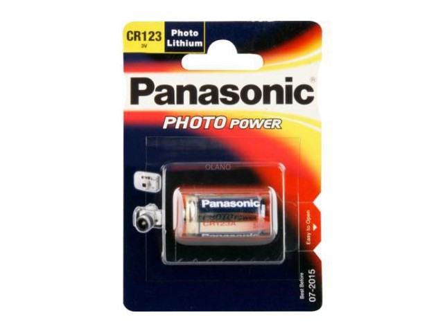 Panasonic CR123 A, 3V, 1400mAh  Li-Ion, Photo Power