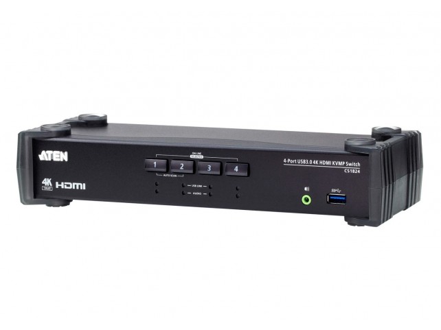 Aten 4-Port USB 3.0 4K HDMI KVMPT  Switch CS1824-AT-G, 4096 x