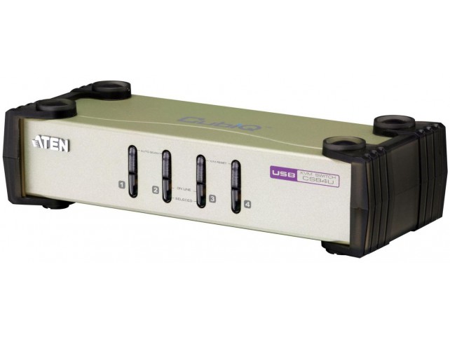 Aten 4 Port PS2/USB KVM, Console  & PC PS2/USB support, Video