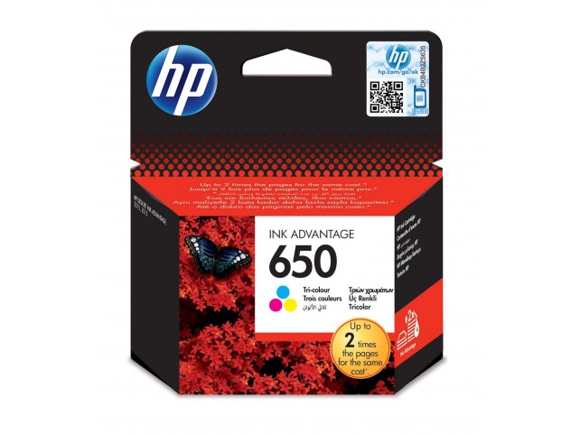 HP No.650 color (C/Y/M)  650, Original, Pigment-based