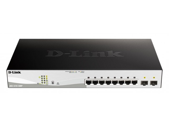 D-Link 10-Port Gigabit PoE+ Smart  Switch inc. 2 SFP Ports POE