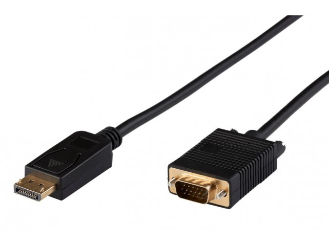 MicroConnect Displayport to VGA Cable 2m  Displayport version 1.2, Black