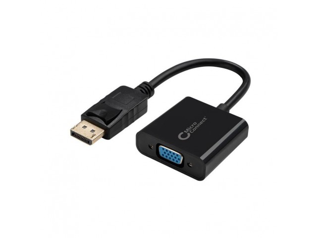 MicroConnect Displayport-VGA M-F, 15cm  Black, V1.2, Active