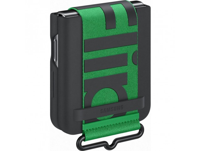 Samsung Flip4 Black Silicone Cover  With Strap