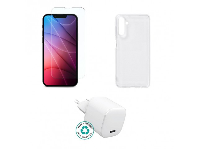 eSTUFF Kit for Samsung Galaxy A13  5G. Charger, Cover, Glass.