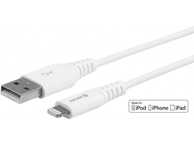 eSTUFF Lightning Cable MFI 0,15m Whit  8Pin Lightning - USB A Male