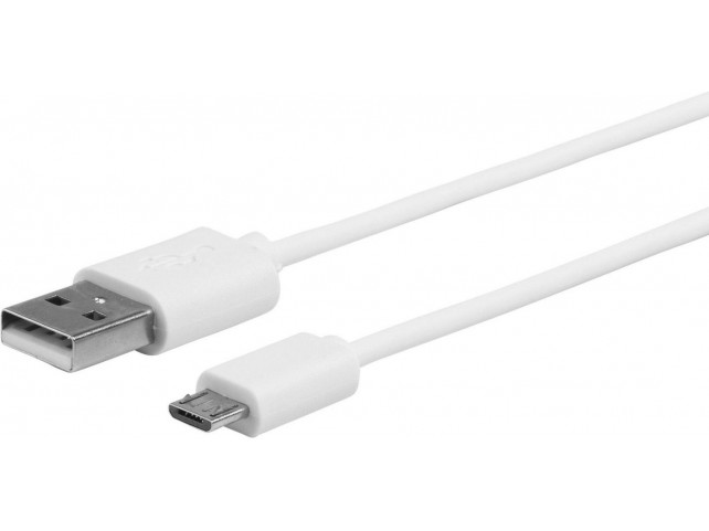 eSTUFF MicroUSB Cable 1m White  MicroUSB M - USB A M