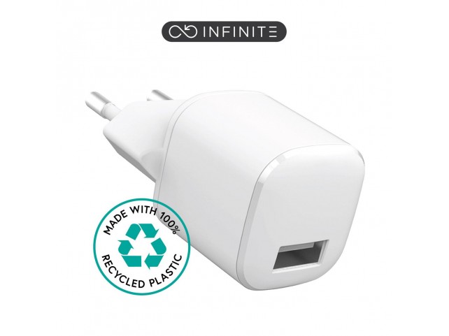 eSTUFF INFINITE USB-A Charger EU  12W. 1 x USB-A. White.