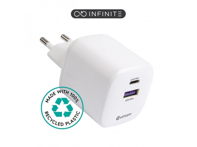 eSTUFF INFINITE USB-C Charger EU PD  67W GaN. 1x USB-C - 1 X