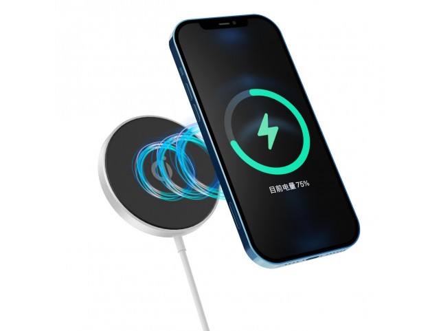 eSTUFF Magnetic Wireless Charger  with USB-C Plug. Charges up