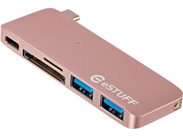 eSTUFF USB-C Slot-in Hub Rose  Allure Series