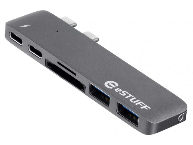eSTUFF USB-C Slot-in Hub Pro Grey  Allure Series