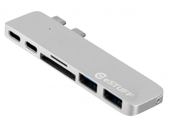 eSTUFF USB-C Slot-in Hub Pro Silver  Allure Series