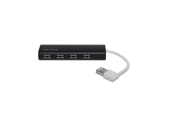 Belkin USB 2.0 HUB 1:4 SLIM Pass BLK  F4U042BT, USB 2.0, 480