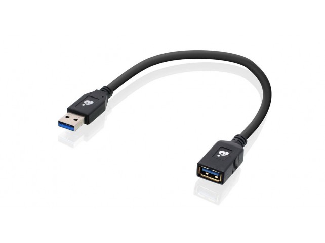 IOGEAR USB 3.0 Extension Cable Male  to Female -12 Inch G2LU3AMF,
