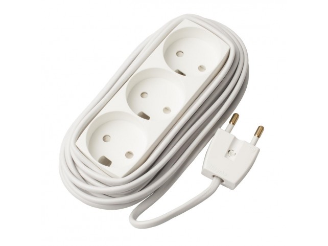 MicroConnect EL Socket 3 power outlet U/J  white 5m 5,0 meter cord