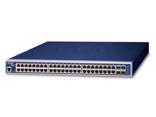 Planet L2+/L4 48-Port 10/100/1000T  802.3at PoE + 4-Port 10G