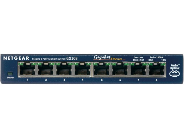 Netgear 1000T 8P, GS108GE Desk EU  ProSafe 8-Port Gigabit