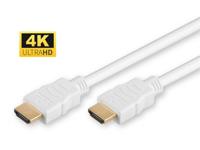 MicroConnect HDMI High Speed cable, 2m,  White High Speed HDMI with