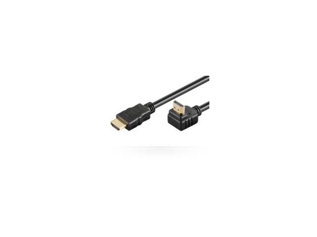 MicroConnect HDMI High Speed cable, 3m  A-plug, 90ø rotated