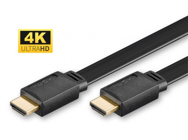 MicroConnect HDMI High Speed flat cable, 3m  High Speed HDMI with Ethernet,