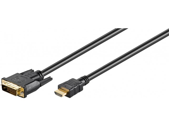 MicroConnect HDMI 19 - DVI-D M-M Cable 3m  HDMI Type A - DVI-D 24+1 M-M