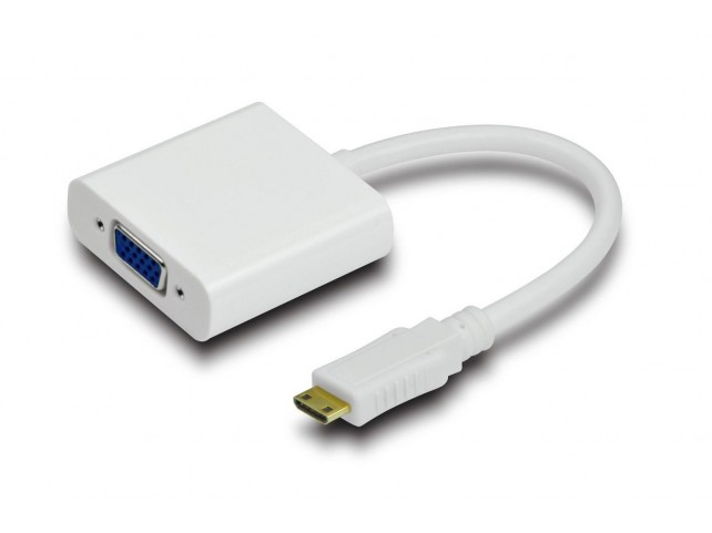 MicroConnect HDMI Mini 19C-VGA adapter M-F  HDMI Mini type - VGA, White