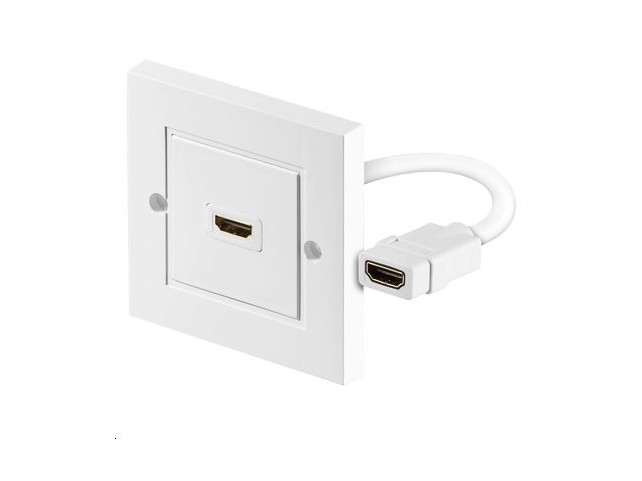 MicroConnect HDMI wall socket 1 port white  1080P, 3D. HDCP, High speed.