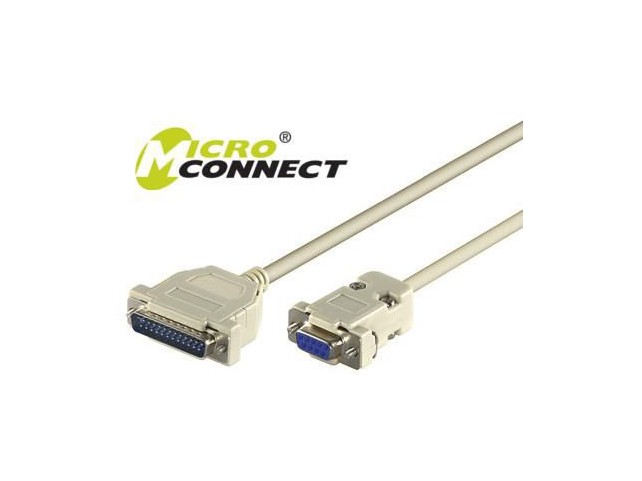 MicroConnect Serial Cable DB9-DB25 3M  F/M  Serial printer connection