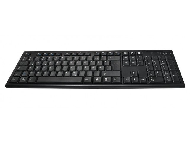 LogiLink Keyboard Wireless 2,4GHz Black  With Mouse German